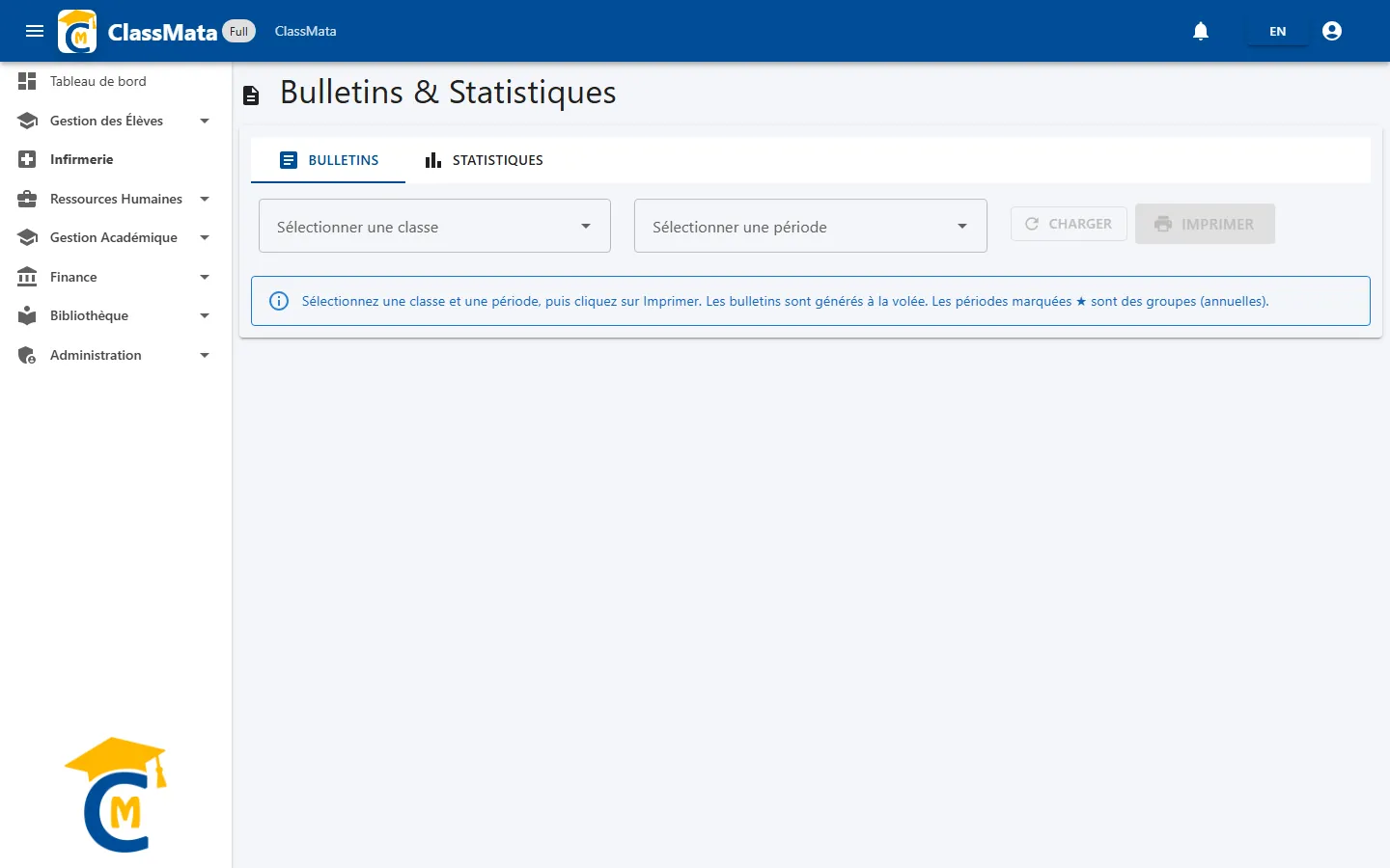 Onglet Bulletins à l'ouverture