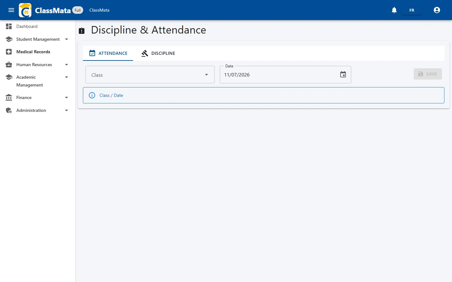 Attendance tab on opening