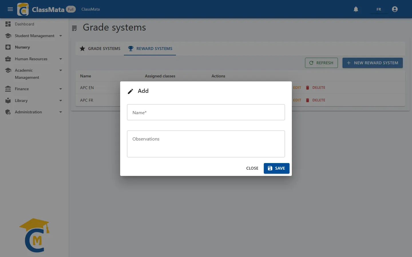 Reward system form