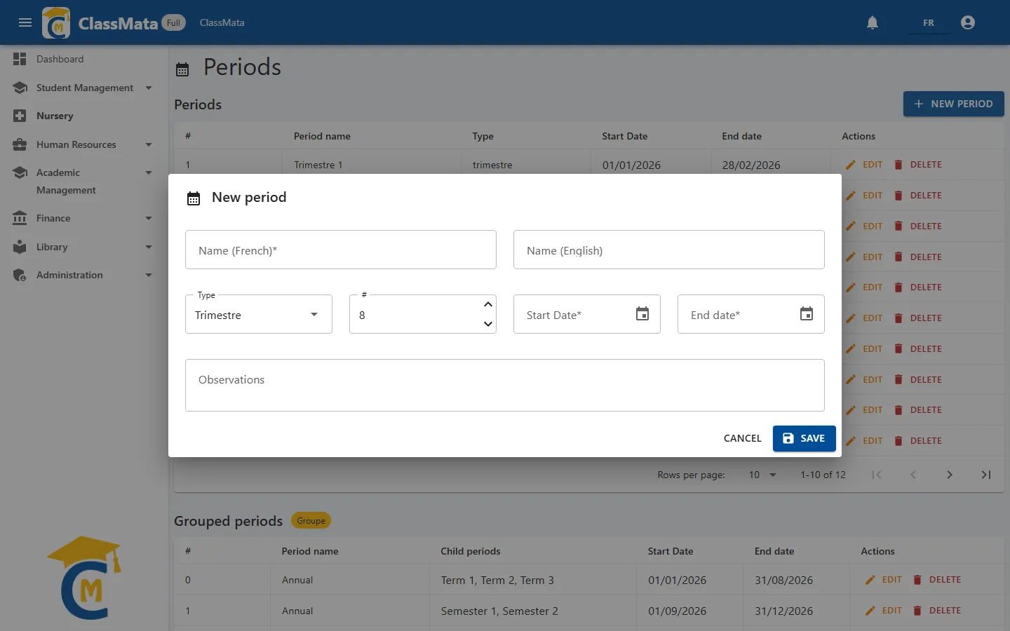 New period form